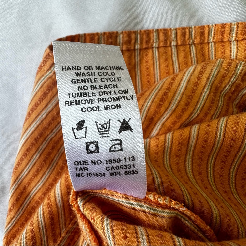 WOOLRICH | Women’s Striped Orange Button Down Shirt - Picture 6 of 8